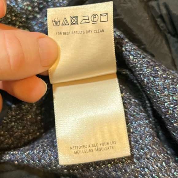 Anthropologie Elevenses The Brighton Pants Metallic Virgin Wool Blend Wide Leg 6 - Picture 9 of 11